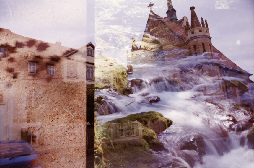 waterfall/castle
