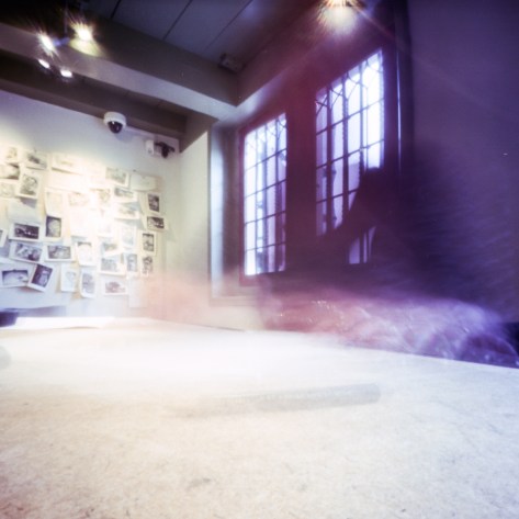 I am pinholing myself making an etching of my pinhole camera