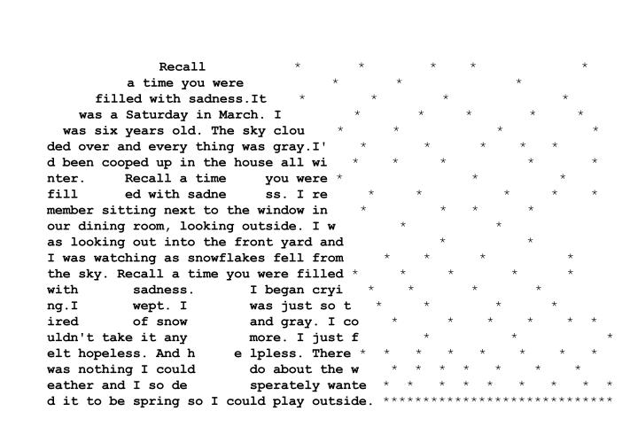 Snowstorm In March. A Concrete&nbsp;Poem.